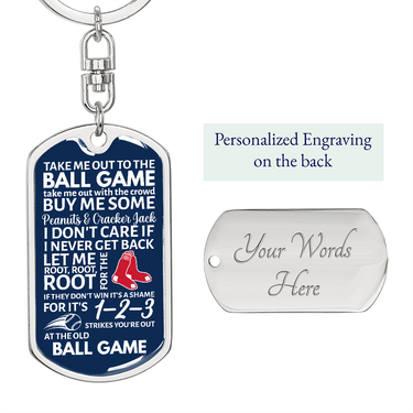 Ball Game Red Sox Keychain - Love You This Much